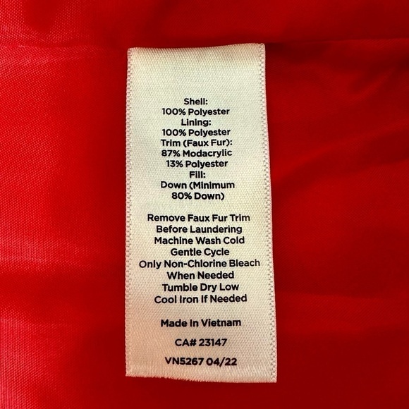 Talbots Red Down Puffer Vest Winter Jacket Coat Size Small - Picture 10 of 11